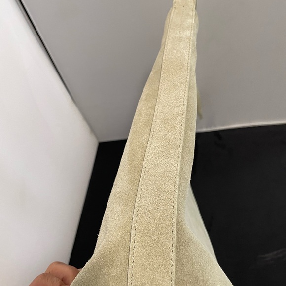 Margot Cream Shoulder Bag Hobo genuine suede leather - Picture 4 of 12